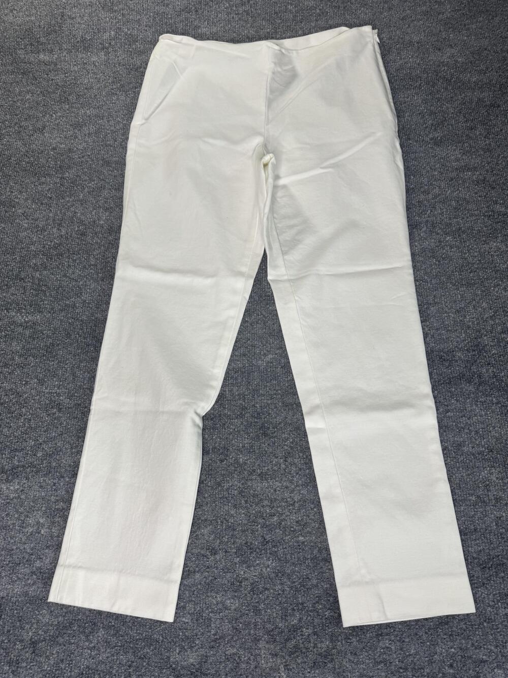 Vince Camuto Pants Womens 12 White Straight Leg Dress Satin Side Zip Work Office
